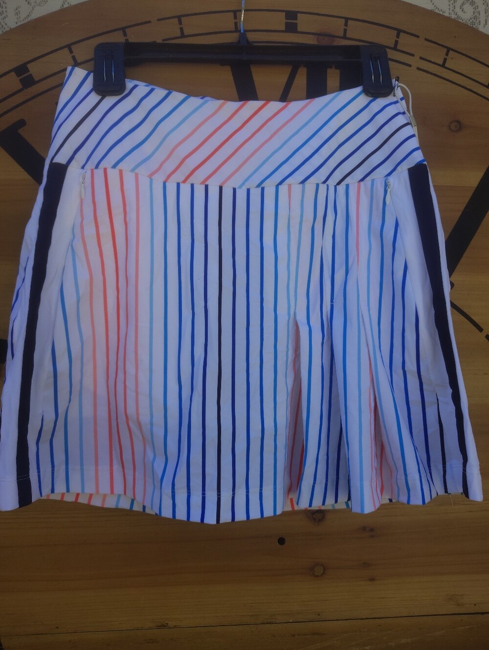 Kinona Party Pleat Striped Multi-Color Pleated Women’s Skirt Small
